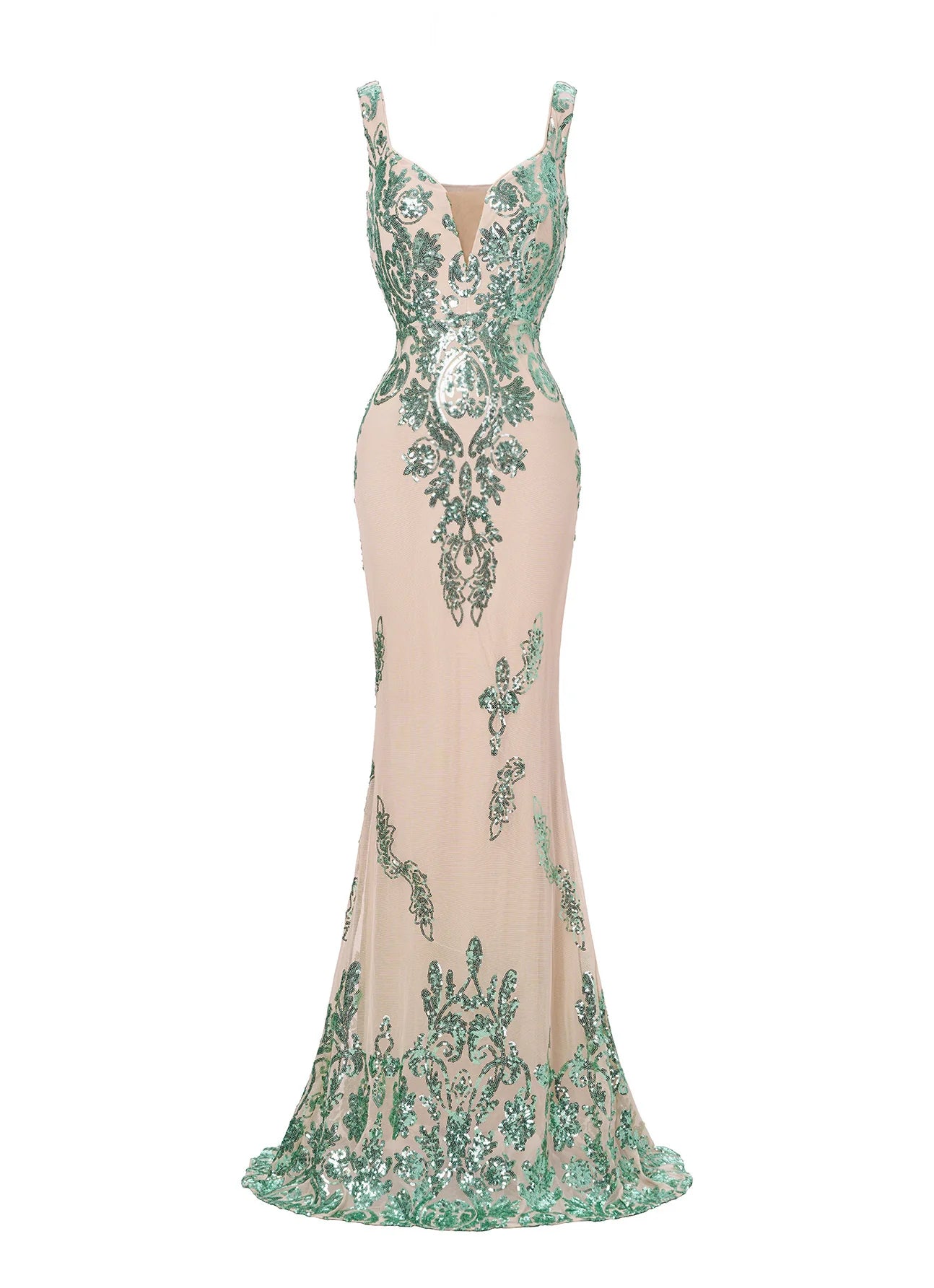 Trendy Mermaid V-Neck Sleeveless Back Zip Floor-Length Prom Dress